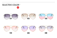 Lunettes de soleil tendance 2026 en métal style vintage, double pont, bords coupés, forme concave, verres dégradés UV400, monture ronde, unisexe