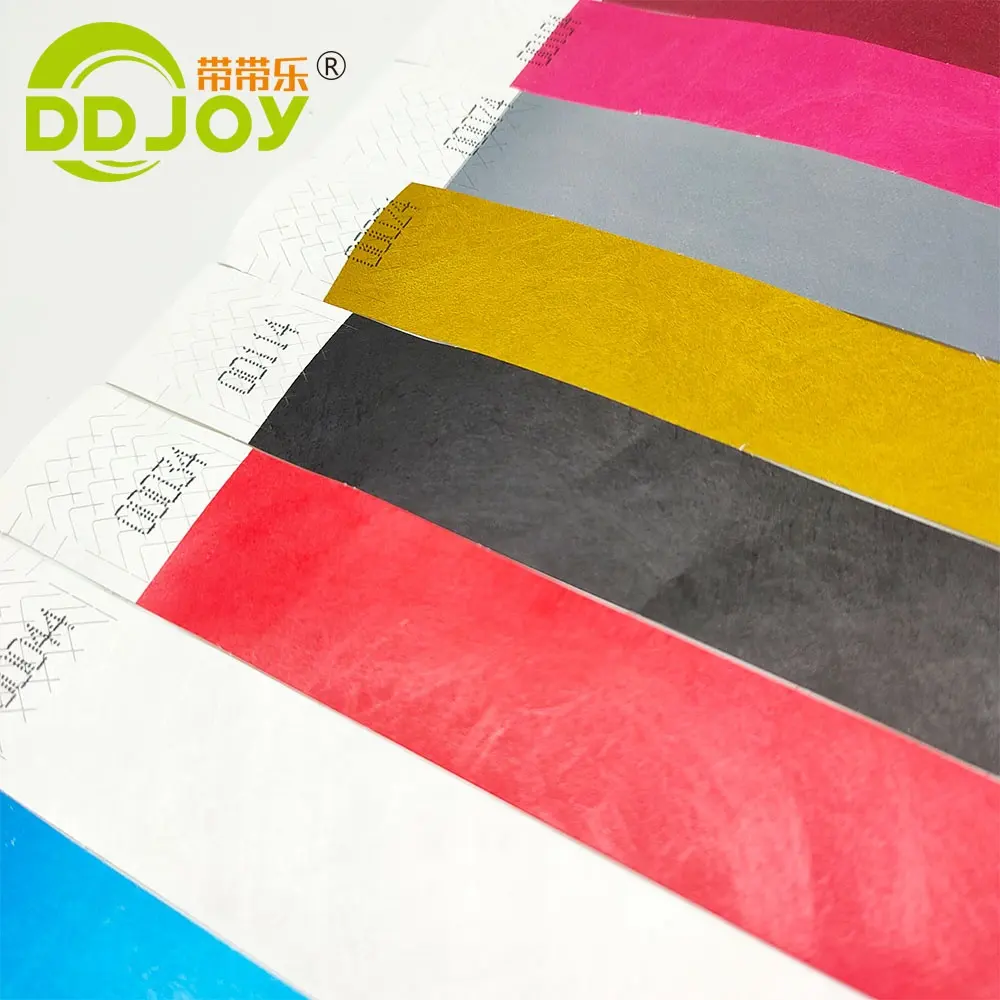 DDJOY Tear Resistant Blank Colorful Customized Bracelets gifts Disposable Security Admission Tyvek Wristbands Paper