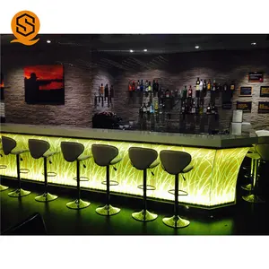 Brand new customize commercial bar furniture led round bar counters design,restaurant bar counter design