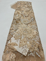Tissu en tulle perlé avec sequins NI.AI pour robe de mariée, robe de soirée, robes africaines Asoebi