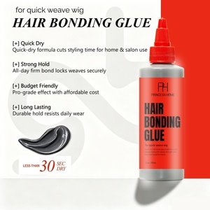 Colle de fixation pour extensions capillaires OEM d'usine, noire, séchage rapide en 30 secondes, anti-fongique, pour tissage de cheveux, 2oz/60ml - Product Image 2