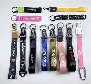 オリジナルデザインのカスタム織りプリントアニメリストストラップカラビナキーホルダー - Product Image 5