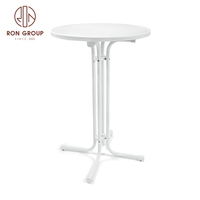 Meilleure vente européenne cadre en fer empilable plastique haut Bar décontracté blanc Banquet mode rond Table pliante pour les événements fête