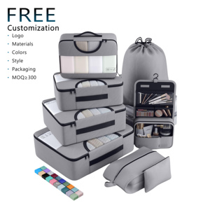 Juego <span class=keywords><strong>de</strong></span> 8 Organizadores <span class=keywords><strong>de</strong></span> Equipaje <span class=keywords><strong>de</strong></span> Compresión Personalizados, con Etiqueta Privada <span class=keywords><strong>de</strong></span> Lujo, con <span class=keywords><strong>Bolsa</strong></span> <span class=keywords><strong>para</strong></span> Artículos <span class=keywords><strong>de</strong></span> Aseo, Zapatos y Ropa Sucia - Product Image 1