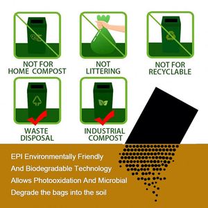 Nouveau sac de luxe noir biodégradable et compostable pour excréments de chien, sac de collecte de déchets pour animaux de compagnie personnalisé par le fabricant, vente en gros - Product Image 2