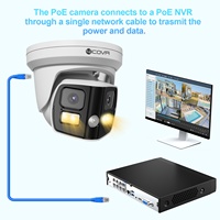 Double objectif 16MP 180° °   Caméra panoramique PoE avec détection AI des personnes et des véhicules, éclairage intelligent double et audio bidirectionnel