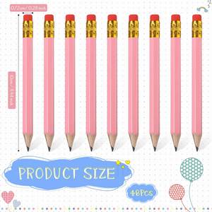 Crayon de golf promotionnel économique de qualité supérieure 10 cm HB, écologique, facile à saisir, avec logo personnalisé et gomme rose pour enfants - Product Image 3