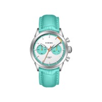Reloj de Mujer Seiko Automático con Cronógrafo, Correa de Cuero, Cristal, Diseño Personalizado OEM, Acero Inoxidable FL5747