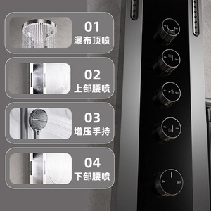 Modern Minimalist <b>Shower</b> Set 400mm Round Rainfall <b>Shower</b> Head With Digital Display Temperature <b>Control</b> For Bathroom - Product Image 2