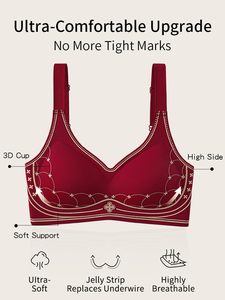 Reggiseno Senza Ferretto per Taglie Forti, Design a V Profondo Senza Cuciture, Copertura Totale, Comfort Quotidiano, Push-up - Product Image 4