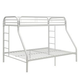 Space-Saving Furniture Twin-Over-Full <strong>Futon</strong> <strong>Bunk</strong> <strong>Bed</strong> With Metal Frame and Ladder, Black - Product Image 6