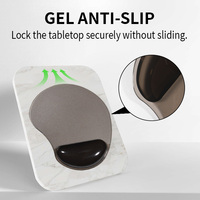 Tapis de souris ergonomique pour jeux, repose-poignets, base antidérapante en PU et silicone, transparent, confortable, tapis de bureau pour PC, Kelida 229x198mm
