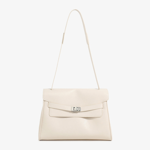 Sac à bandoulière minimaliste en cuir PU véritable marron 2026, couleur unie, avec rabat et fermoir, pour usage quotidien toutes saisons - Product Image 4