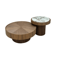 Modernes Rundes Holz-Couchtisch-Set Beliebter Wohnzimmer-Teetisch Hochwertiges Apartment-Luxus-Couchtisch-Set