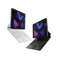 Clavier intelligent Magic Keyboard pour iPad Pro 12.9 2025 avec pavé tactile magnétique, rétroéclairage 7 couleurs, inclinaison réglable, ultra-fin, sans fil, USB-C