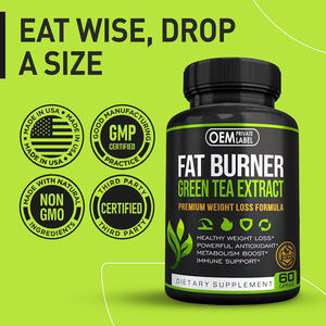Cápsulas de extracto de té verde orgánico, suplemento de hierbas con granos de café verdes, cafeína, quemador de grasa natural, suplementos, 60 cápsulas - Product Image 2