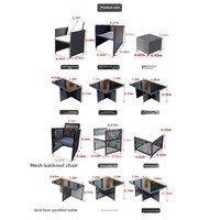Ensemble de salle à manger d'extérieur pour jardin, balcon, terrasse, 11 pièces, meubles en osier noir, design compact avec chaises et tabourets rembourrés
