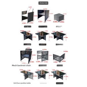 <span class=keywords><strong>Set</strong></span> <span class=keywords><strong>da</strong></span> Pranzo per Giardino, <span class=keywords><strong>Balcone</strong></span> e Terrazza, 11 Pezzi in Vimini Nero, Design Compatto con Sedie e Sgabelli Imbottiti - Product Image 5