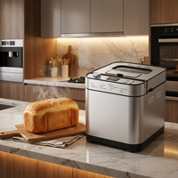 Máquina para Hacer Pan Eléctrica Automática Shinechef SC-3207 25 en 1 con Dispensadores de Levadura y Frutos Secos para Uso Doméstico