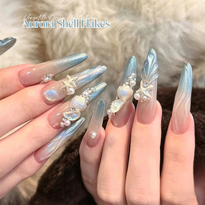 Kit de Nail Art Thème Océan : Flocons de Coquillage Irisés, Décorations Mixtes Coquillages et Conques pour <span class=keywords><strong>Manucure</strong></span> DIY, Fournitures Estivales pour Ongles de Plage - Product Image 4