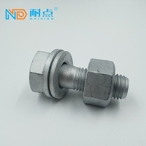 Set di <span class=keywords><strong>bulloni</strong></span> esagonali in acciaio al carbonio di grado 8.8 zincati a caldo M16 con dado e rondella piatta per supporto fotovoltaico torre in ferro - Product Image 2