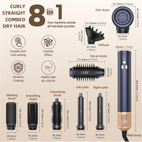 Multi-styler professionnel avec moteur BLDC, brosse à cheveux en nylon, boucleur et lisseur, technologie Air Straight