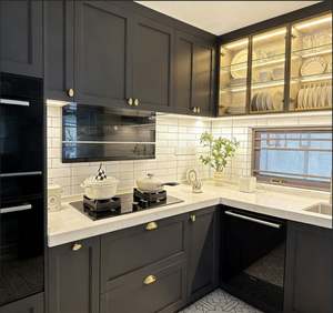 Armoires de cuisine compactes BALOM sur mesure pour petits espaces, placards de rangement en PVC avec organiseurs de tiroirs et base d'évier - Product Image 5