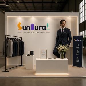 Expositor Minimalista de Tela Tensada <span class=keywords><strong>para</strong></span> Marca de Ropa Masculina |   Sublimación de Tintes Resistentes a las Arrugas |   Stand Portátil de 3x3m - Product Image 5