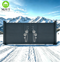 Portails battants sur mesure en alliage d'aluminium minimaliste, portails d'entrée haut de gamme pour villas, écologiques, avec revêtement poudré et couleur personnalisée