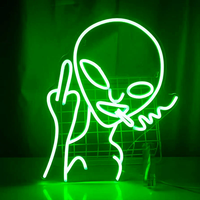 Décoration murale personnalisée Alien Fumeur Vert, enseigne néon avec bandes LED en PVC pour la maison et les centres commerciaux