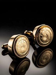 Gemelos Xinfly Personalizados de Moda en Oro Puro de 18k para Hombre, Regalos de Boda y Negocios - Product Image 4