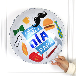 Ballons ronds en aluminium de 18 pouces pour la Fête des Pères, Joyeuse Fête des Pères, Feliz Dia <span class=keywords><strong>Papa</strong></span>, Dad, en espagnol, à l'hélium, pour la décoration de fête, ballons Globo - Product Image 4