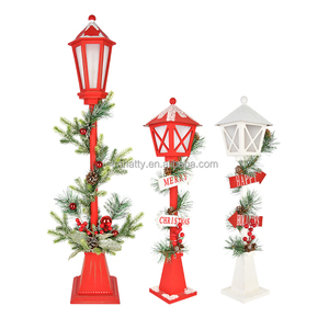 Classic Eco Friendly Durable <b>Wooden</b> Mailbox Post Lamp Street Light Christmas Decoration for Hotel Bar Shop Front Desk Ornaments - Product Image 6