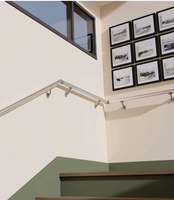 Einfach zu Installierende Wandmontierte Edelstahl-Handlaufhalterung Geländersystem für Balkon, Außenbereich & Einkaufszentren-Treppen