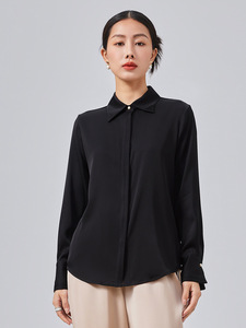 T-shirt en soie pour femme, cardigan à manches longues, style français, élégant, en soie de mûrier, collection printemps 202119, vente chaude - Product Image 4