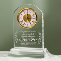 Cristal personnalisé bureau dôme arc horloge verre académie trophée remise des diplômes récompenses certificat Plaque appréciation cadeaux
