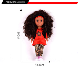 6 poupées noires en vinyle mélangé 14 pouces <span class=keywords><strong>pour</strong></span> bébé, fille, afro-américaine, <span class=keywords><strong>pour</strong></span> enfants avec de longs cheveux - Product Image 3