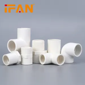 IFAN بالجملة 1/2 "-2" خيوط التثبيت البلاستيكية SCH40 PVC التثبيت UPVC أنابيب التثبيت للبناء