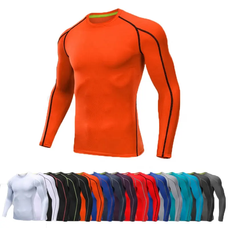 Custom Men's Quick Dry Under Base Layer Compression Sports Tops Long Sleeve T-Shirt