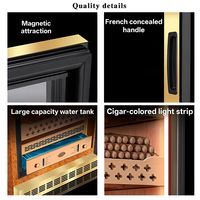 Humidor pour cigares personnalisable de 135 L, grand réfrigérateur à cigares avec compresseur, armoire thermostatée, capacité de 500 cigares avec éclairage LED