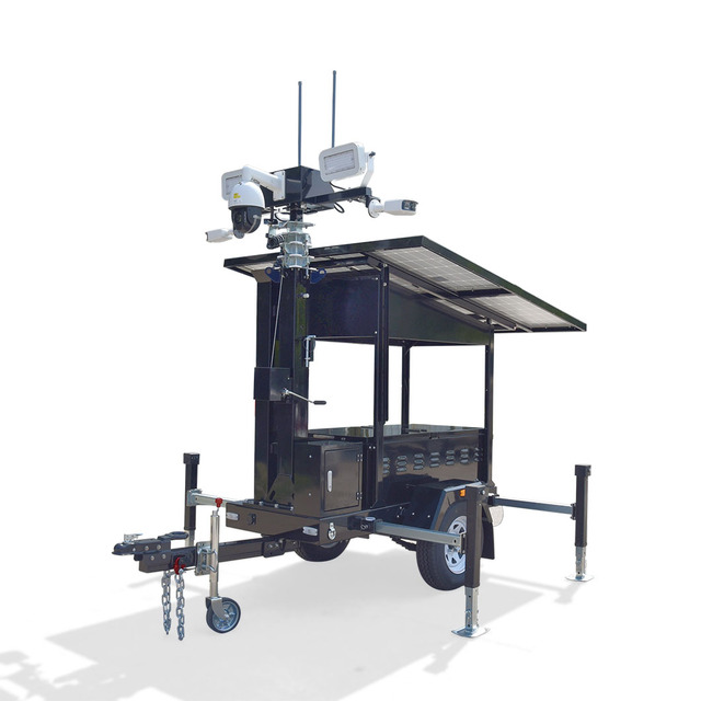 Solar Trailer with Camera Surveillance Towers in USA