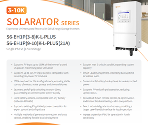 Solis Hybride Zonne-Omvormer S6-EH1P6K-L-PLUS 6kw Eenfase Laagspanningsenergie-Opslag Omvormer - Product Image 6
