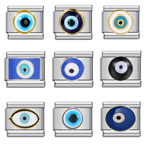 DIY Accessories Eye Elastic Handmade Modular Italian Charm Pvd 316l Stainless Steel Fashion Jewelry Bracelets for Women <b>Men</b> - Product Image 1