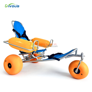 Fauteuil roulant de plage pliable tout-terrain, sable et mer, 3-en-1, avec pneus ballon, résistant à la corrosion et imperméable - Product Image 3