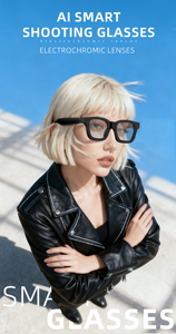 نظارات ذكية G300C موديل <span class=keywords><strong>2026</strong></span> الأحدث بكاميرا 800 واط بكسل وفيديو 1080P ومساعد ذكاء اصطناعي ChatGPT ومكبر صوت للترجمة ومغناطيسية - Product Image 4