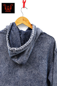 Sweat à capuche en denim tricoté pour homme, mélange de coton premium, sweat à capuche décontracté avec poche kangourou - Product Image 5