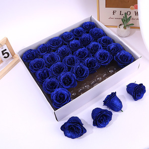 Cabeza <span class=keywords><strong>de</strong></span> Rosa <span class=keywords><strong>de</strong></span> Cristal Artificial Qibai, Flor Brillante para Manualidades, <span class=keywords><strong>Caja</strong></span> <span class=keywords><strong>de</strong></span> Regalo Floral, Azul, para Regalos <span class=keywords><strong>de</strong></span> Fiesta, Flores <span class=keywords><strong>de</strong></span> Rosa Artificiales Brillantes - Product Image 4