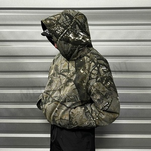 Fashion Design Custom Vintage Camouflage <b>Jacket</b> <b>Pullover</b> Hoodie for <b>Men</b> Oversized Heavy Hunting Hoodie <b>Jackets</b> - Product Image 2