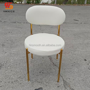 SMOOTH High Quality Wedding Furniture Oval Back Gold Metal <b>Stackable</b> Banquet Dinning <b>Chairs</b> - Product Image 2
