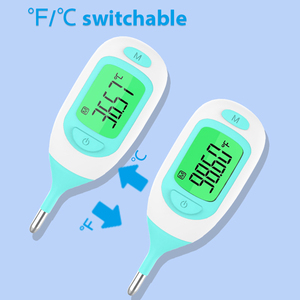 Thermomètre électronique à longue sonde flexible Thermomètre anal numérique pour bébé à grand affichage - Product Image 5